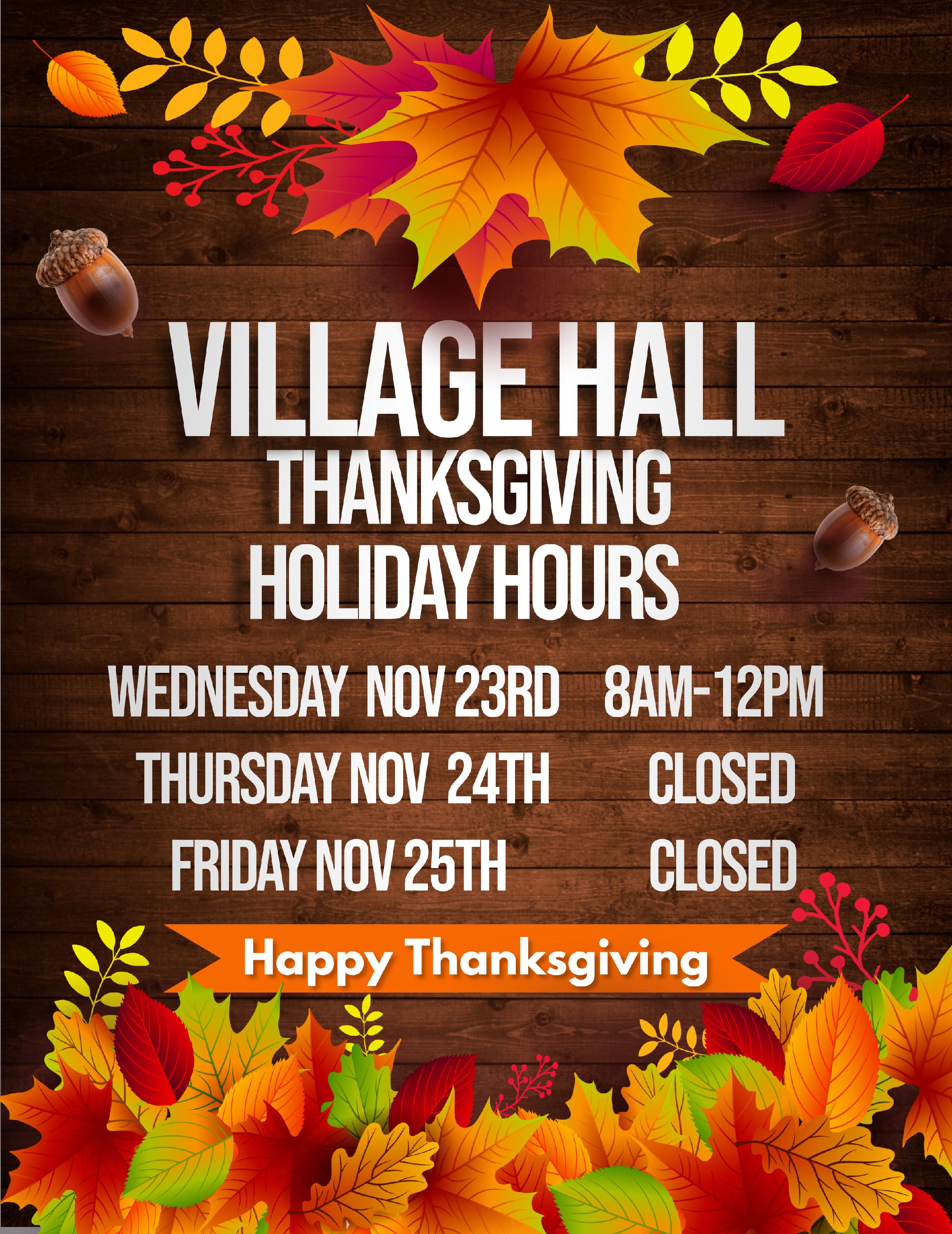 thanksgiving holiday hours flyer